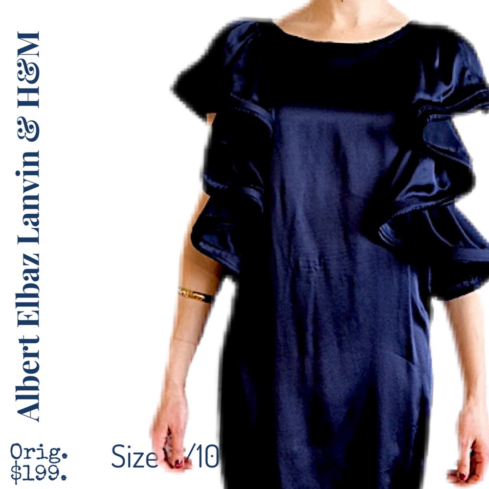 NWT H&M LANVIN Inspired (on tag) Fabulous Navy Party Dress- Looks SO Gr8T On 🌀